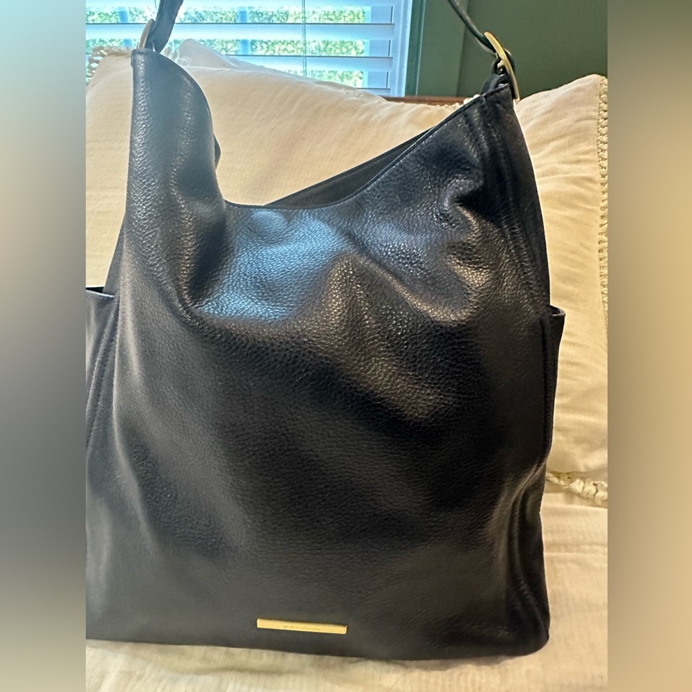Brahmin Navy Blue Leather Hobo Bag